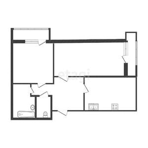2-к квартира, вторичка, 52м2, 10/14 этаж