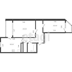 2-к квартира, вторичка, 64м2, 5/9 этаж