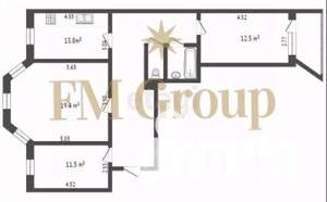 3-к квартира, вторичка, 76м2, 5/6 этаж