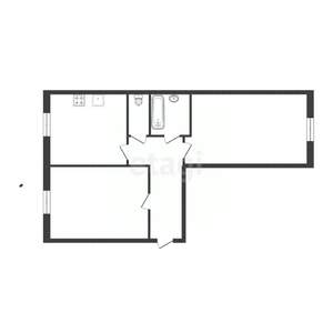 2-к квартира, вторичка, 46м2, 3/3 этаж