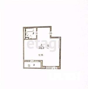 Студия квартира, вторичка, 40м2, 6/9 этаж