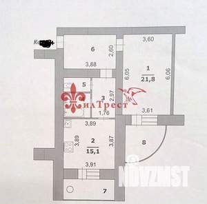 1-к квартира, вторичка, 58м2, 9/14 этаж