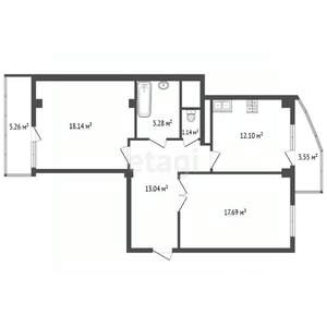 2-к квартира, вторичка, 86м2, 6/15 этаж
