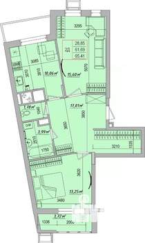 2-к квартира, вторичка, 65м2, 3/7 этаж