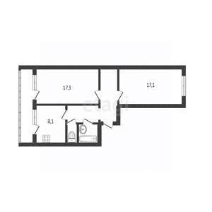 2-к квартира, вторичка, 58м2, 1/10 этаж