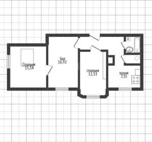 3-к квартира, вторичка, 65м2, 1/3 этаж