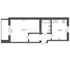 1-к квартира, вторичка, 40м2, 5/17 этаж