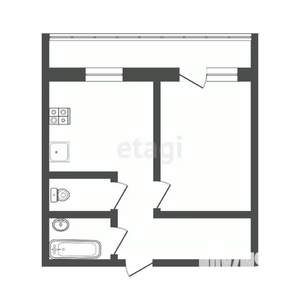 1-к квартира, вторичка, 38м2, 6/9 этаж