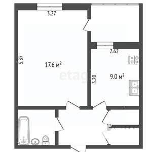 1-к квартира, вторичка, 37м2, 4/16 этаж