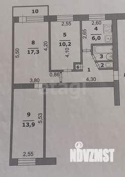 3-к квартира, вторичка, 57м2, 5/5 этаж