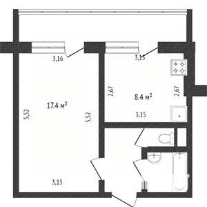 1-к квартира, вторичка, 31м2, 8/9 этаж