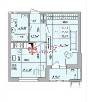 1-к квартира, вторичка, 39м2, 2/9 этаж