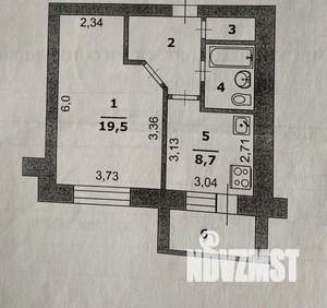 1-к квартира, вторичка, 42м2, 8/9 этаж
