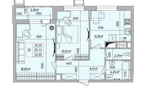 2-к квартира, вторичка, 62м2, 5/7 этаж