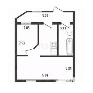 2-к квартира, вторичка, 36м2, 2/2 этаж