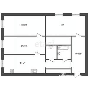 3-к квартира, вторичка, 60м2, 1/9 этаж