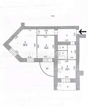 2-к квартира, вторичка, 82м2, 6/14 этаж