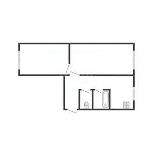 2-к квартира, вторичка, 44м2, 1/5 этаж