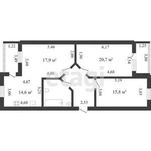3-к квартира, вторичка, 90м2, 8/12 этаж