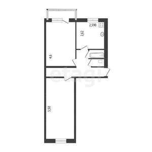 2-к квартира, вторичка, 44м2, 4/4 этаж