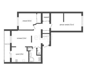 3-к квартира, вторичка, 107м2, 9/9 этаж
