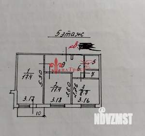 2-к квартира, вторичка, 52м2, 5/10 этаж