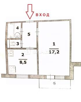 1-к квартира, вторичка, 33м2, 4/10 этаж