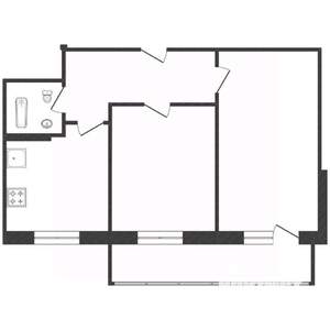 2-к квартира, вторичка, 45м2, 2/9 этаж