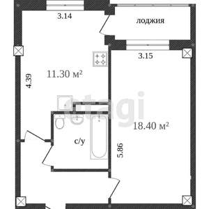 1-к квартира, вторичка, 36м2, 6/9 этаж