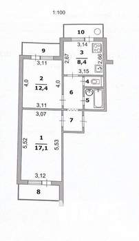 2-к квартира, вторичка, 48м2, 8/9 этаж