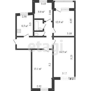 4-к квартира, вторичка, 75м2, 2/9 этаж