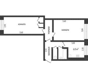 2-к квартира, вторичка, 47м2, 3/5 этаж