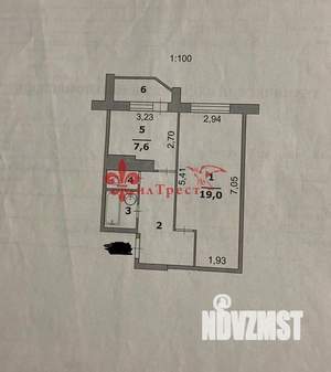 1-к квартира, вторичка, 40м2, 4/5 этаж