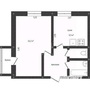 1-к квартира, вторичка, 33м2, 9/10 этаж