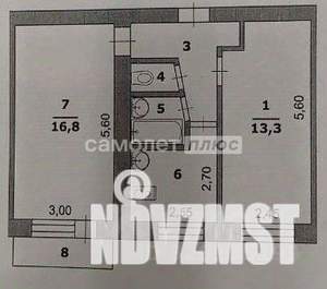 2-к квартира, вторичка, 44м2, 2/5 этаж