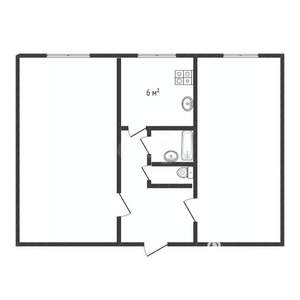 2-к квартира, вторичка, 47м2, 1/2 этаж