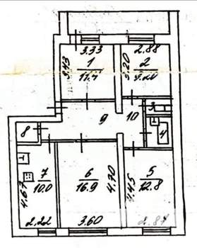 3-к квартира, вторичка, 78м2, 3/6 этаж