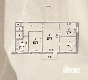 4-к квартира, вторичка, 61м2, 5/5 этаж