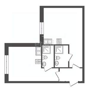 2-к квартира, вторичка, 36м2, 1/9 этаж