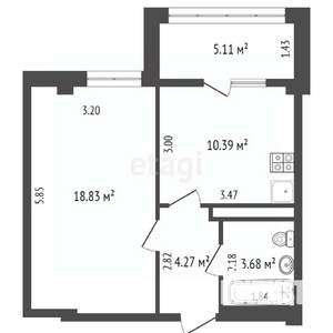 1-к квартира, вторичка, 42м2, 11/15 этаж