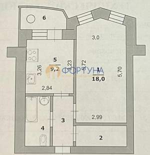 1-к квартира, вторичка, 39м2, 3/5 этаж