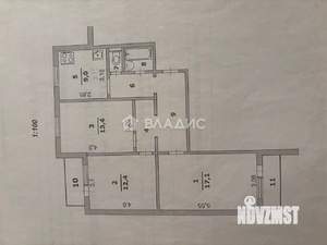3-к квартира, вторичка, 71м2, 1/9 этаж