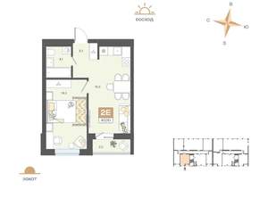 2-к квартира, вторичка, 41м2, 1/8 этаж