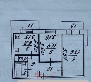 2-к квартира, вторичка, 52м2, 5/9 этаж