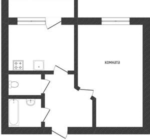 1-к квартира, вторичка, 32м2, 2/5 этаж