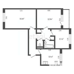 3-к квартира, вторичка, 61м2, 3/9 этаж
