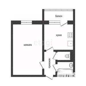 1-к квартира, вторичка, 34м2, 9/10 этаж