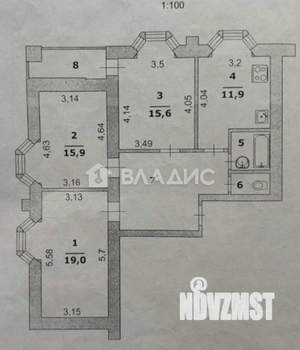 3-к квартира, вторичка, 84м2, 3/14 этаж