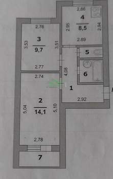 2-к квартира, вторичка, 44м2, 3/3 этаж