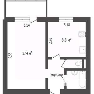 1-к квартира, вторичка, 46м2, 7/10 этаж